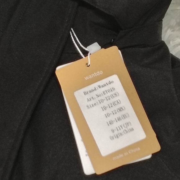 Wantdo Kids' Black Fleece-Lined Winter Parka (Size 10-12) Black Faux Fur Hood - Picture 15 of 16